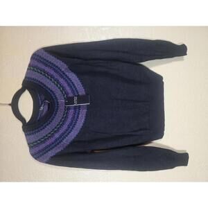 Ralph Lauren Women S Fair Isle Cotton Blend Sweater Black Size Small